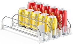 AMLLLC Drink Organizer for Fridge,Automatic Pusher Glide Soda Can Organizer for Refrigerator and Adjustable Width - Storage 15 Cans