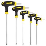 KEWAYO 5 PCS Bike Hex Key Allen Wrenches - T Handle Allen Wrench Set, Long Handle Allen Hex Key Standard, with Ball End Screwdriver Hand Tool Kits 2.5/3/4/5/6mmCycling Maintain Accessory…