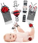 Infinno High Contrast Baby Socks and Wristband Set, Ideal Baby Gifts for Newborn Infants 0-12 Months