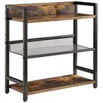 IBUYKE 3-Tier Spice Rack - Industrial Counter Shelf,Desktop Storage Organizer,Standing Seasoning Rack for Countertop Kitchen,Office,Living Room,Rustic Brown TLJ021H