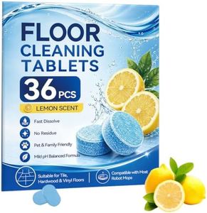 Floor Cleaner Tablets Hard Floors Deep Cleaning Solution for mopping, all purpose Dissolvable Cleaning pods for Tile, Vinyl, Hardwood, Compatible with Robot Mops & Wet/Dry Vacuums, Lemon (36)