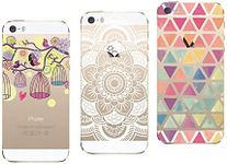 Novago Compatible with iPhone 5, iPhone 5S, iPhone SE- Pack of 3 Soft and Solid Cases Printing (3 Covers, Multicoloured, 21)