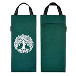 Yoga Sand Bag - Cotton Unfilled for Yoga Weights and Resistance Training, Tree of life print (Bottle Green)