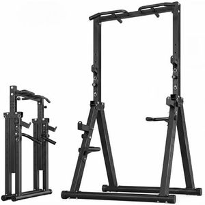 HOTCAMP Foldable Pull Up Bar Free Standing, Adjustable Height, Black