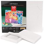 Arteza Watercolor Art Paper Foldable Canvas Pad, 5x6.6 Inches, 20 Sheets, DIY Frame, Acid-Free Heavyweight Paper Pad, 140lb/300GSM, Art Supplies for Painting & Mixed Media Art