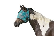 Kensington Fly Mask Web Trim — Protects Horses Face and Eyes from Bites and Sun Rays While Allowing Full Visibility — Ears and Forelock Able to Come Through The Mask, XXL-Draft, Atlantis