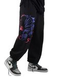 FADDY NATIVE Unisex Bleach Anime Joggers for Men and Women, Soul Reaper Neon Print Anime Baggy Fit Track Pants