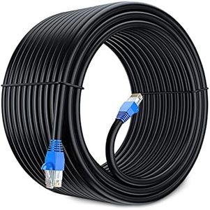 Aurum Cables Outdoor Waterproof CAT6 Cable - 200 ft - Direct Burial Ethernet Network Cable - 550 Mhz - 200 feet