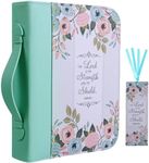 Bible Cover Case for Women PU Leather Woman Book Carrying Bag Bible Study Sipples Accessories with PU Bookmark Journaling Kit Christian Gifts
