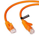 rhinocables CAT 5e High-Speed Ethernet Cable - Reliable LAN Network RJ45 Cable for Fast Internet & Data Transfer | Durable WiFi Broadband Cable for Gaming & Streaming, Home & Office (12cm, Orange 1PK)