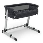 babyGap Whisper Bedside Bassinet Sleeper with Breathable Mesh and Adjustable Heights - Lightweight Portable Crib - Made with Sustainable Materials, Black Camo