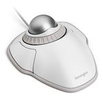 Kensington Trackball Mouse - Wired Ergonomic Orbit, For PC, Mac and Windows with Scroll ring, Ambidextrous design and Optical tracking ideal for Home Office - White (K72500WW),40 mm Ball