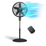 Lasko 1843 18" Remote Control Cyclone Pedestal Fan, Black