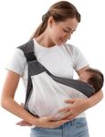 CUBY Portable Breathable Baby Carrier Quick Dry Air 3D Mesh Fabric Easy Toddler Carrier Adjustable Easy Carrying Comfortable Shoulder Straps Baby Wrap Carrier for Newborn up to 0-24 Months 45 lbs(Easy Brown)