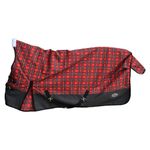 Goliath Mid-Neck Horse Turnout Red Check Pattern - 1200 Denier Ripstop Horse Blanket with 300gsm Fill - Windproof and Waterproof, with Double Front Closure, Tail Flap, and Adjustable Features (69")