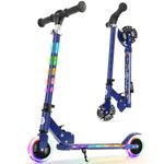 BELEEV V3 Scooters for Kids with Light-Up Stem & Deck & Wheels, 2 Wheel Folding Scooter Ages 3-12, 4 Adjustable Height, Non-Slip Pattern Deck, Lightweight Kick Scooter with Kickstand for Girls Boys