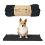 My Doggy Place Ultra Absorbent Microfiber Dog Door Mat, Durable, Quick Drying, Washable, Prevent Mud Dirt, Keep Your House Clean (Charcoal, Medium) 31 x 20 Inch