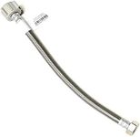 Toilet Water Supply Connector Line Braided Stainless Steel, Toilet Supply Line - 1/2" Female Iron Pipe Thread x 7/8 Female Ballcock Thread (1pk, 12 inch)