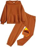 Arshiner Girls 2 Piece Outfits Casual Clothing Sets Long Sleeve Hoodies Sweatshirts and Sweatpants with Pockets 6-7 Years