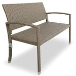 CASARIA® 2 Seater Poly Rattan Garden Bench | 320kg Load Capacity | Water and UV-Resistant | Outdoor Patio Terrace Balcony Seating Furniture Love Seat | 122 x 90 x 58 cm | Cream