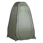 Outsunny Pop Up Shower Tent, Portable Camping Hiking Toilet Privacy Shelter with Mesh Windows, Zipper Door, and Carrying Bag for Outdoor Changing, Dressing Fishing, Bathing, Green