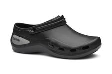 Toffeln AktivKlog Clogs – Lightweight, Comfortable, Breathable, Slip Resistant, Theatre Clogs - Shock Absorbing Anti-Static Materials, Microfibre Insole, Perfect for Nurses & Doctors Black