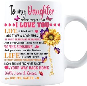 Sunflower to My Daughter Never Forget That I Love You Mug – to My Dear Daughter in Law I Gave You My Amazing Son- Christmas Presents Gifts, Coffee Mug Birthday Gifts 11oZ Coffee Cup