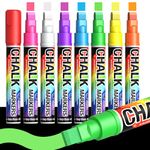 Jumbo Chalk Window Markers for Cars Glass Washable - 8 Colors Liquid Chalk Markers Pen with 10mm Wide Tips, Chalkboard Markers, Window Paint Markers for Car Windows, Auto, Blackboards, Windshield