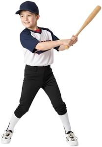 DEVOROPA 2T/3T/4T/5T to Big Kids Youth Boys Baseball Pants Girls Softball Pants Fast Pitch Tee Ball Practice Pants Pockets Black 14-15Years