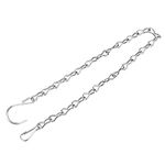 sourcing map Hanging Chains 50cm Extension Link with S Shaped Hooks for Plant Basket Lantern Ornament, Silver Tone Pack of 2