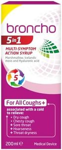 Broncho 5-in-1 Cough Syrup 200ml – Multi-Symptom Relief for Dry & Chesty Coughs and Sore Throat Associated with a Cold. Sugar Free & Alcohol Free