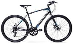 Huffy Carom Mens 27.5 Hybrid Hardtail Gravel Bike 14-Speed Disc Brakes Medium, Black (66929W)