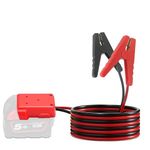 Beleeb Jumper Cables for Car with Adapter for Milwaukee M18 18V Batteries, 8AWG 4.92FT Auto Booster Cable for Jump Starting Car Using Tool Battery