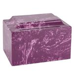 Silverlight Urns Mackenzie Vault Amethyst Marble Funeral Urn, Purple with White Marbling, Adult Sized Cremation Urn