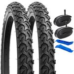 YUNSCM 2-Pcs 20" Tires 20 x 2.125/57-406 and 20" Bike Tubes Compatible with Mountain/Off Road Bike 20x1.95 20x2.0 20x2.10 20x2.125 20x2.15 Bicycle Tires and Tubes（Y-1108）