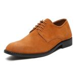 LOUIS STITCH Men's Formal Shoes | Italian Suede Leather Lace-Up | British Style Handcrafted | Comfortable for Business, Casual, and Parties | Russet Tan | Size UK 7 (SXSUPL)