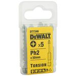 DEWALT DT7246-QZ 50mm Ph2x5 Torsion Screwdriver BitPhilips (Set of 5)