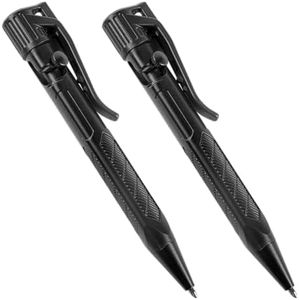 Rite in the Rain Weatherproof Black Mini Bolt-Action Pen - Black Ink, 2 Pack (No. 20K-2)