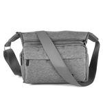 Messenger Bag for Men,Small Canvas Crossbody Bag Teen School Satchel Women Travel Shoulder Purse, Light Grey, Small