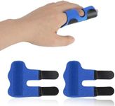 Finger Splints 2 Pack Adjustable Finger Protectors Composite Cloth Breathable Trigger Finger Brace for Arthritis Pain Relieve and Broken Mallet Finger Support Straightening for Women and Man Blue