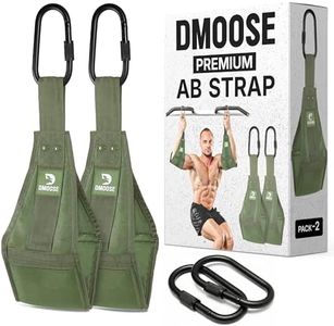 DMoose Fitness Premium Ab Straps for Abdominal Muscle Building, Arm Support for Ab Workout, Hanging Ab Straps for Pull Up Bar Attachment, Ab Exercise Gym pullup Equipment for Men (Military Green)