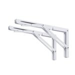 CLT 22" White Folding Shelf Brackets Max. Load 550 lb, Heavy Duty DIY Wall Mounted Shelf Bracket Space Saving for Table Work Bench, Pack of 2