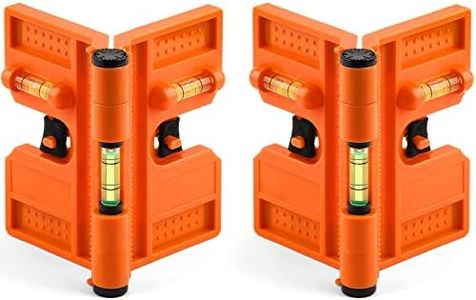 RONGPRO 270° Adjustable Magnetic Post Level -2Pcs Folding Post Leveler Tool with 3 Bubble Vials, Elastic Loop for Hands-free Work