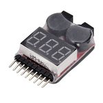 SODIAL(R) 1-8S Lipo LiMn Battery Tester Low Voltage Buzzer Alarm