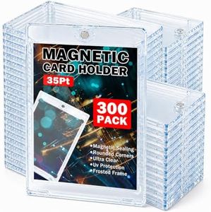 TORONTOKYO 300ct Magnetic Card Holders, 35pt One Touch Magnetic Card Holder, U-V Protection Hard Plastic Card Display Case for Trading, Sports, Baseball, Football, Game Cards