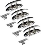 MX 4-1/2" Boat Folding Cleat Marine Dock Cleats Flip Up Boat Cleats Stainless Steel with Fastener Pack of 4