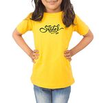 FADE COLLECTION - Sister Squad Girls Cotton Colored Gift Girls Party T-Shirt (13-14 Years, Yellow)