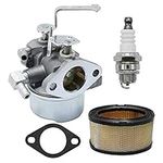 Anxingo 640152 Carburetor Kit Air Filter 33268 Spark Plug Replacement for Tecumseh Engine Snow Blower Mower 5000w Generator 640152A 640023 640051 640140 640152 HM80 HM90 HM100 8-10 HP Carb