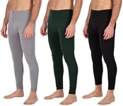 3 Pack:Mens Thermal Underwear Base Layer Fleece Lined Fly Long Johns Bottom Pants Warm Long Johns Compression Underpants Cold Tights Leg Warm termicos Hombre Leggings Training Tights Snow- Set 5, XXL