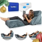 Lunix 6pcs Orthopedic Bed Wedge Pillow Set, Post Surgery Memory Foam for Back, Neck and Leg Pain Relief, Sitting Pillow, Adjustable Pillows Acid Reflux and GERD for Sleeping, Hot Cold Pack, Navy